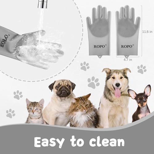 ROPO silicone gloves for pet grooming, and massage - Image 5