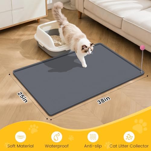 Cat Litter Mat, Waterproof and Easy to Clean Silicone Cat Mat - Image 4