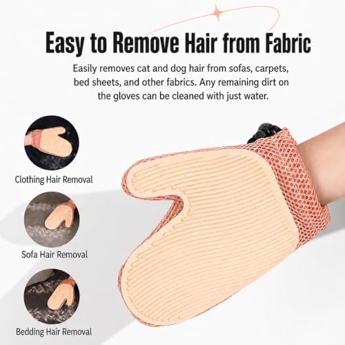 Pet Hair Removal Glove, Double-Sided Grooming Glove - Image 5