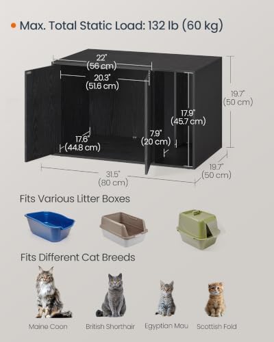 SONGMICS HOME Cat Litter Box Enclosure, Tool-Free Assembly - Image 4