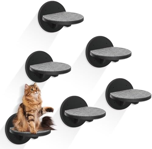 Cat Wall Shelves Furniture Set of 6, Wooden Cat Steps for by GADKE