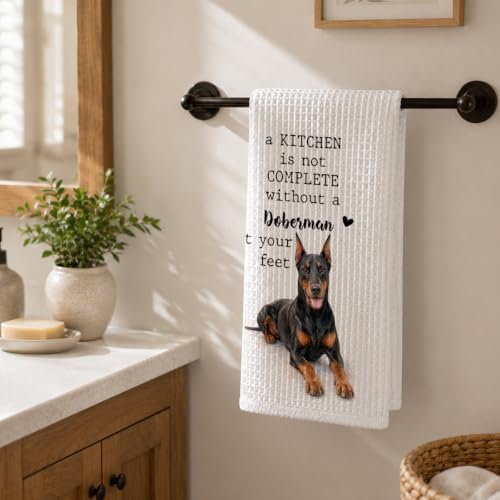 Doberman Kitchen Towel, Funny Dog Lover Kitchen Decor - Image 6