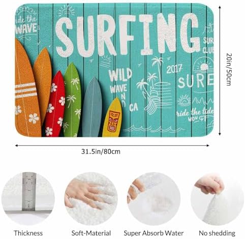 Surfing Vintage Style Bath Rugs - Image 3