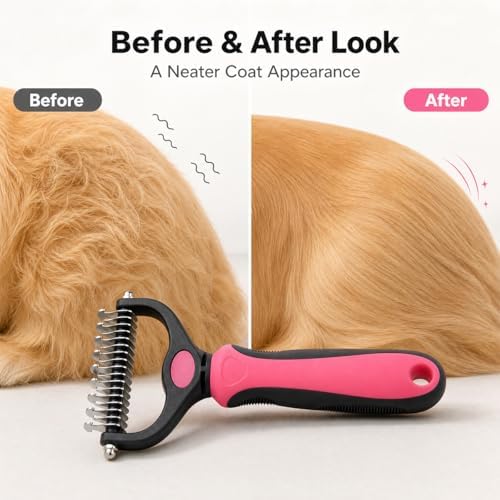 2027New Pet Pro Tool Grooming for Dogs & Cats, Undercoat Rake Dematting Comb - Image 7