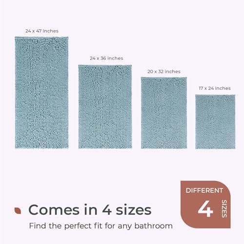 FRESHMINT Chenille Bathroom Rugs Mat 32”x20”, Non-Slip Bath Mat - Image 6