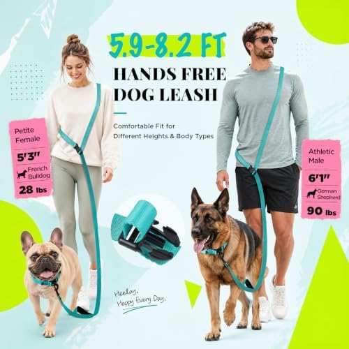 Hands Free Dog Leash, 5.9-8.2ft Multifunctional Crossbody Rope - Image 3