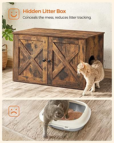Feandrea Cat Litter Box Enclosure, End Table, 31.5 x 20.9 x 19.7 Inches - Image 6