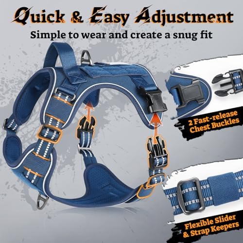 rabbitgoo Tactical Dog Harness for Large Dogs, No Pull Service Pet Vest - Image 2