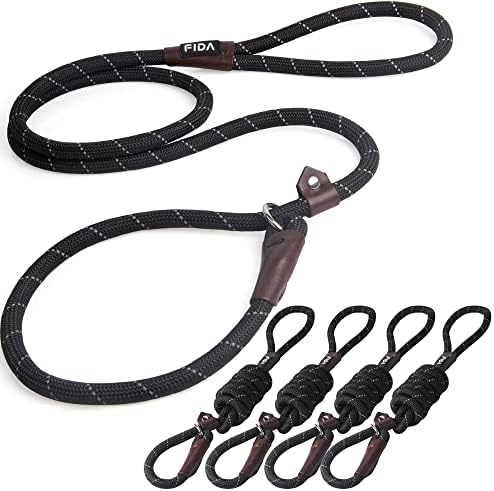 Fida Slip Lead Dog Leash 5 Pack, 6 FT x 1/2" Dog Training Leash by Fida
