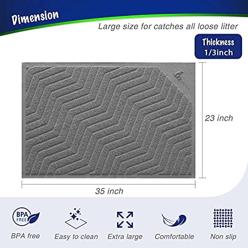 WePet Cat Litter Box Mat, Kitty Premium PVC Pad, Durable Trapping Rug, - Image 3