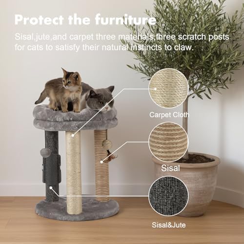 MECOOL 4in1 Small Cat Tree, Scratching Post - Image 3