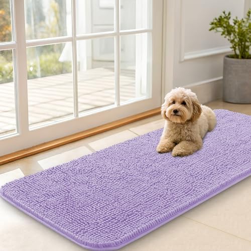 OLANLY Dog Door Mat for Muddy Paws 47x20, Super Absorbent Chenille Mud Mat by OLANLY
