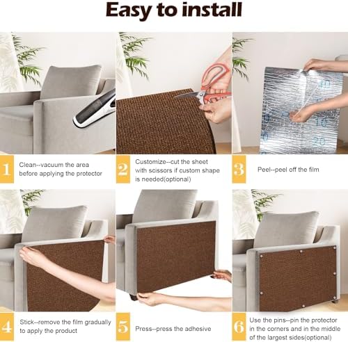 Cat Scratch Furniture Protector, 78.7"x15.8" Cat Scratch Pad - Image 4