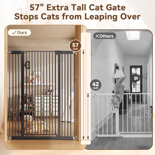 Fldofaves 57" Extra Cat Gate, Fits 29.5"-43" Wide Openings, Pressure Mounted - Image 2
