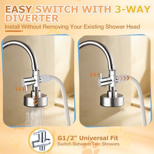 Jamini Dog Shower Attachment, Handheld High-Pressure Sprayer - Image 5