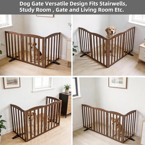 Freestanding Dog Gate Indoor, Doggie Gate Foldable Pet Gates - Image 4
