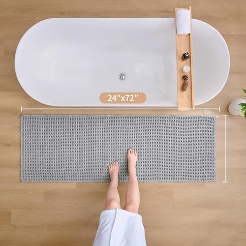 ILANGO Upgraded Waffle Bath Rug 24x72, Super Absorbent Non Slip Bath Mat - Image 2