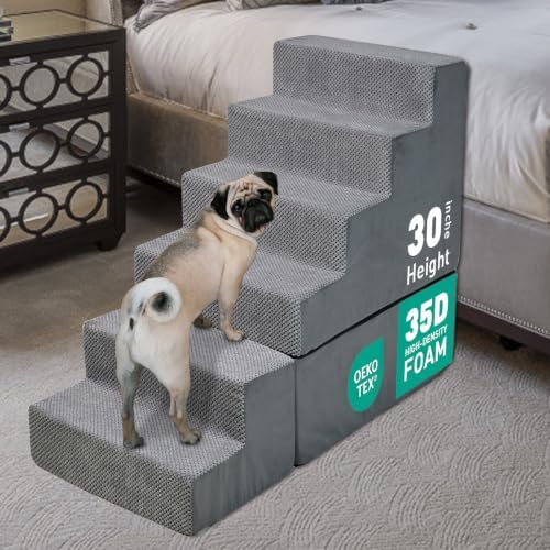 6-Step 35D Foam Dog Stairs Steps by MALOROY