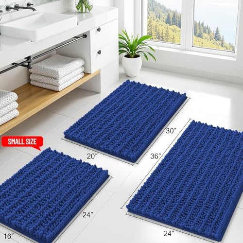 Smiry Bathroom Rugs 36X24, Extra Soft Rubber Backing Chenille Bath Mats - Image 2