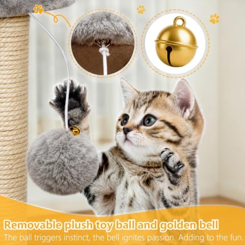 BEWISHOME Cat Tree with Scratching Post, Cat Tower - Image 3