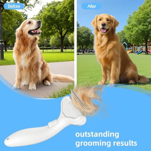 Undercoat Rake for Dogs & Cats, Self‑Clean Deshedding Brush, Dematting Comb - Image 6