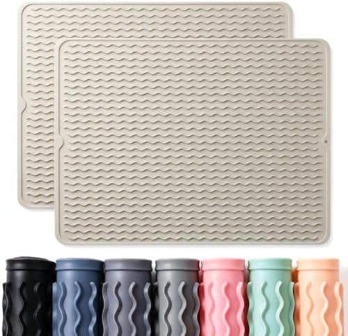 2 Pack Caketime Silicone Dish Drying Mat by CAKETIME