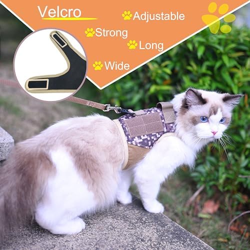 Cat Harness and Leash Set for Walking Escape Proof, Desert Camo - Image 4