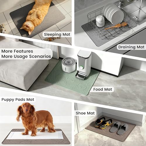 OHMO Cat Litter Mat Large Litter Box Mat, 31.5x23.6 Light Grey, Premium - Image 6
