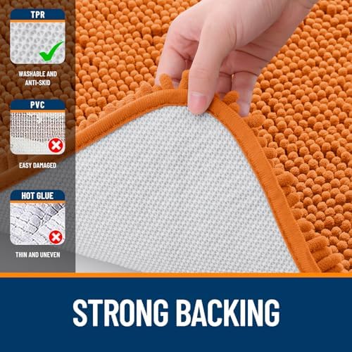 OLANLY Bathroom Runner Rugs 47x17, Extra Soft Absorbent Chenille Bath Rugs - Image 6