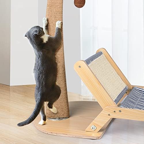 29.5" Cat Scratching Post with Lounge, Sisal Palm Tree Cat Bed - Image 4