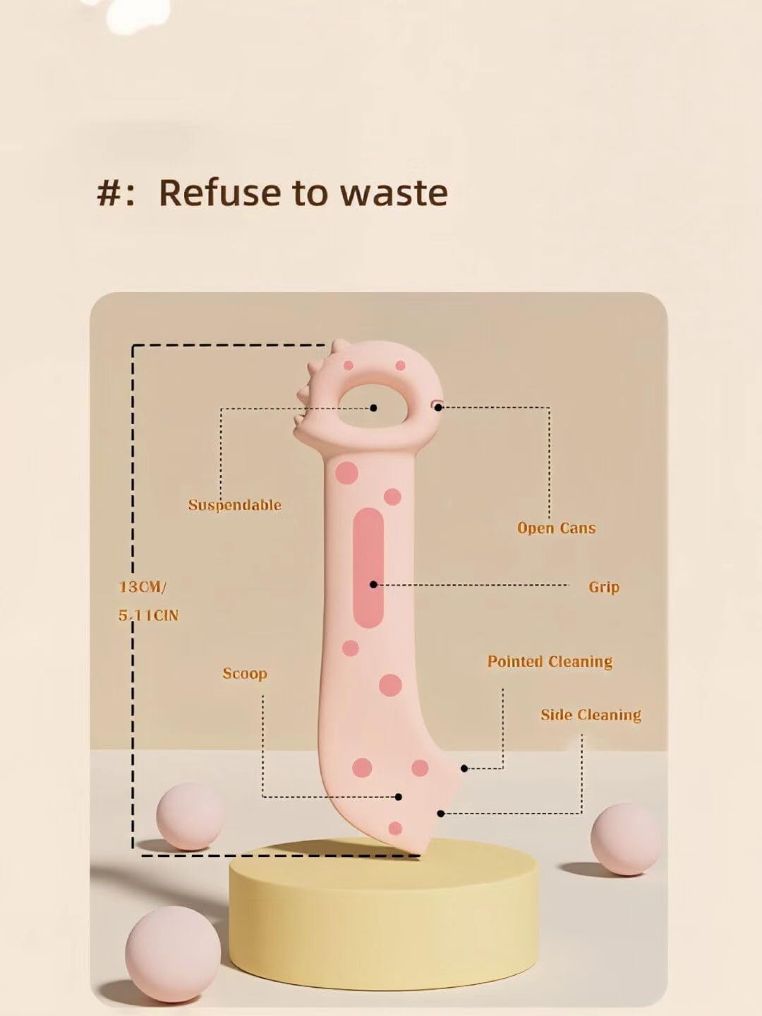 Pet Food Can Lids & Spoons Set Silicone Cover for Pet Can Food Cute Shape Cat Wet Food Spoon With One Lid and One Spoon (PINK)