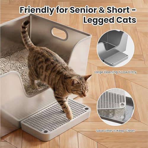 2 Pack XXL Stainless Steel Litter Box - Image 4