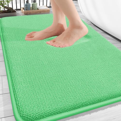 OLANLY Thick Memory Foam Bathroom Rug 30x20, Absorbent Bath Mat, Mint Green by OLANLY