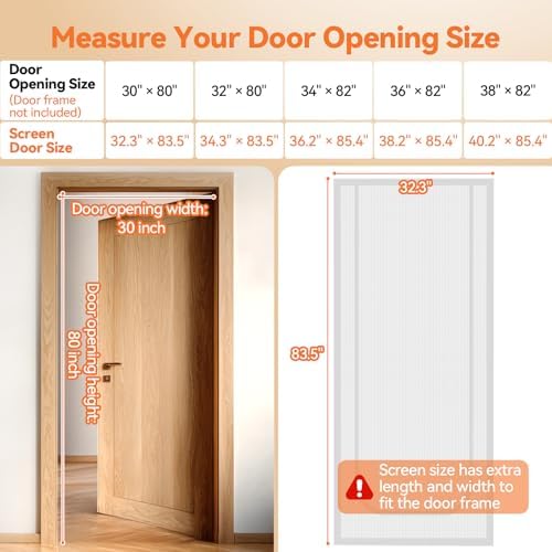 BFNN Cat Screen Door, Scratch Resistant Mesh Gate, Fit 30'' x 80'' Door - Image 2