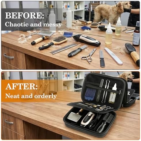 Klmnop Pet Grooming Scissors Organizer Case & Dog Grooming Bag - Image 5