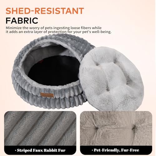 CHEERPALS Cat Cave Bed for Indoor Cats Covered Hooded Pet Bed - Image 3