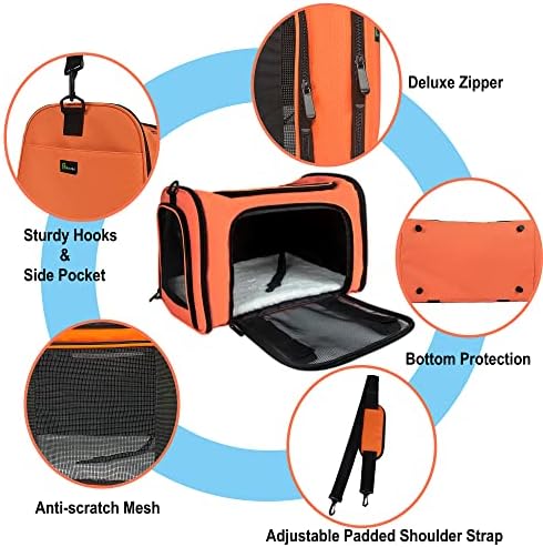 Soft Sided Carrier for Small Medium Cats Dogs, TSA Airline Approved Collapsible - Image 6