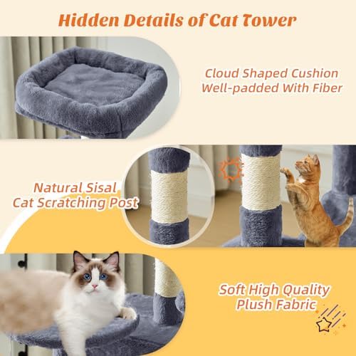 44 Inch Small Cat Tree Tower for Indoor Cats and Kittens - Image 3