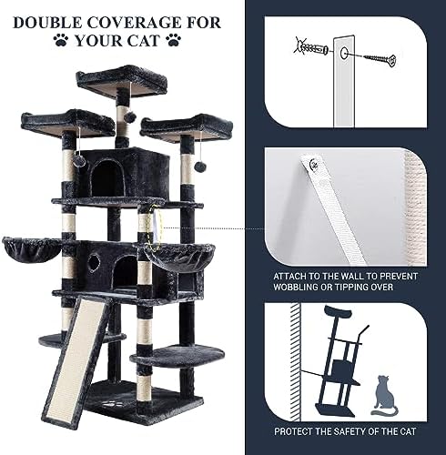 Allewie 68 Inches Cat Tree/House and Towers - Image 6
