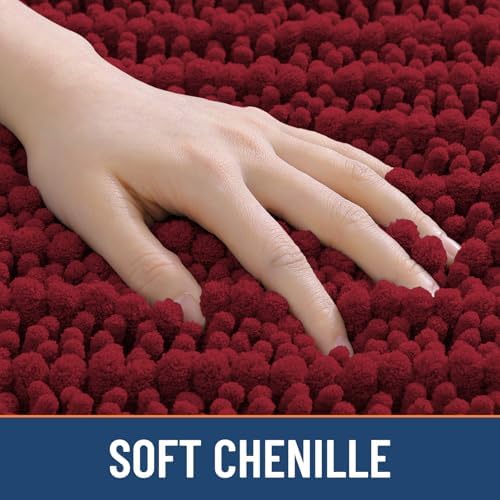 Smiry Bathroom Rugs 48X32, Extra Soft Rubber Backing Chenille Bath Mats - Image 4