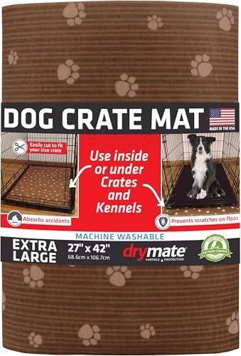 Drymate Dog Crate Mat Liner, Absorbs Urine, Waterproof, Washable Puppy Pee Pad by Drymate