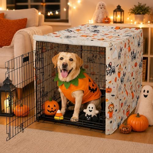Explore Land Halloween Pattern Dog Crate Cover, 42 Inches by ExploreLand