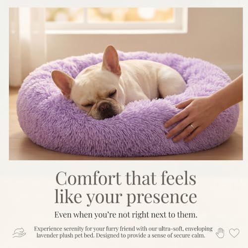 nononfish Small Dog Bed, Plush Calming Donut Pet Bed - Image 2