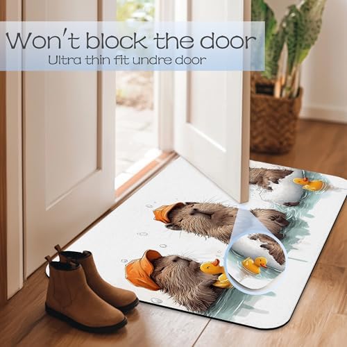Cute Capybaras Swim Bath Mat 29.5"x17", Slim Low-Profile Fast Drying Super - Image 7