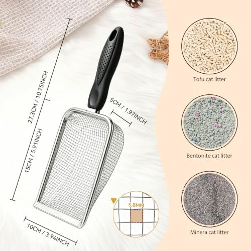 Cat Litter Scoop Metal 3.8mm Mesh - Image 2