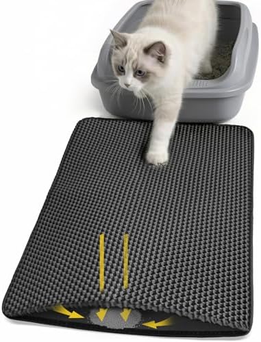 Cat Litter Mat 24x15 Inches, Honeycomb Double Layer Litter Trapping Mat by Unknown