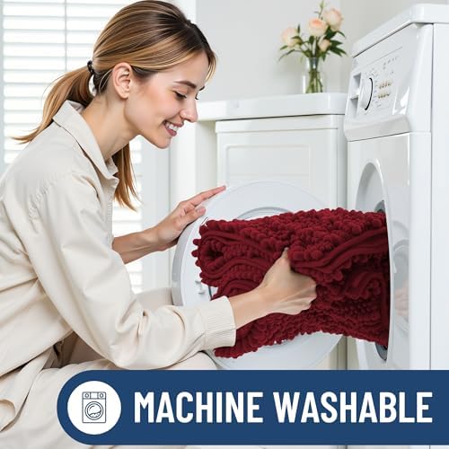 Smiry Bathroom Rugs 48X32, Extra Soft Rubber Backing Chenille Bath Mats - Image 6