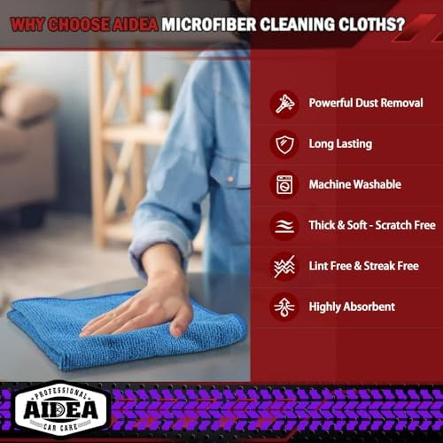 AIDEA Microfiber Cleaning Cloth-50PK, Microfiber Towels - Image 3