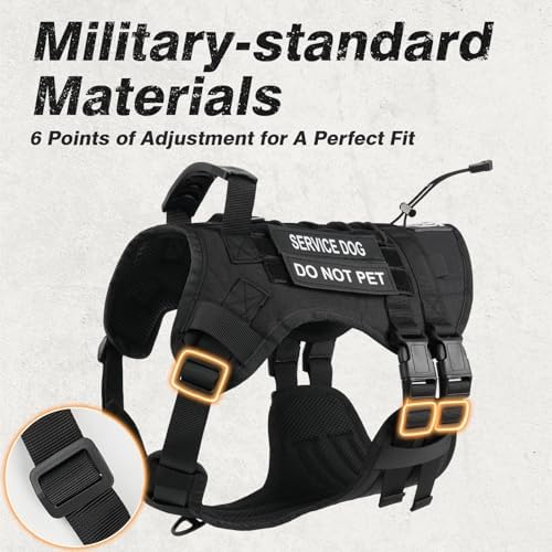No Pull Tactical Dog Harness for Large Dogs, Service Dog Vest - Image 5