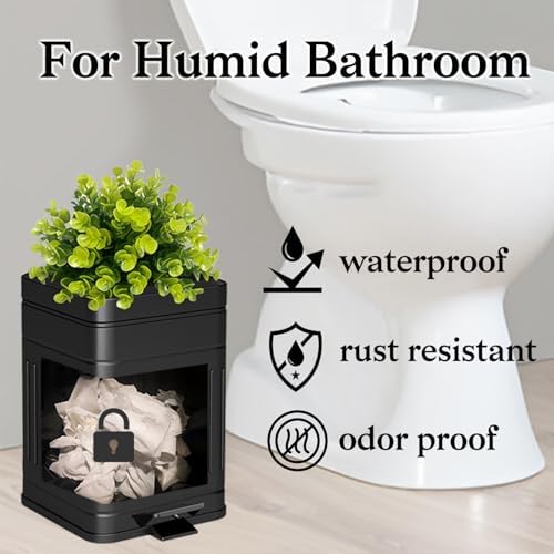 Small Trash Can with Lid, Plant-Styled Outdoor Dog Poop Trash Can Outside - Image 4